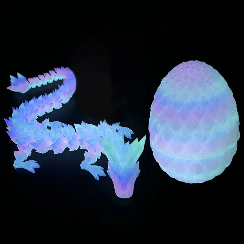 1/2 PCS 3D Printed Dragon Egg with Dragon Full Articulated Dragon Modle Movable Rotatable Articulated Desktop Ornament Kid Toy