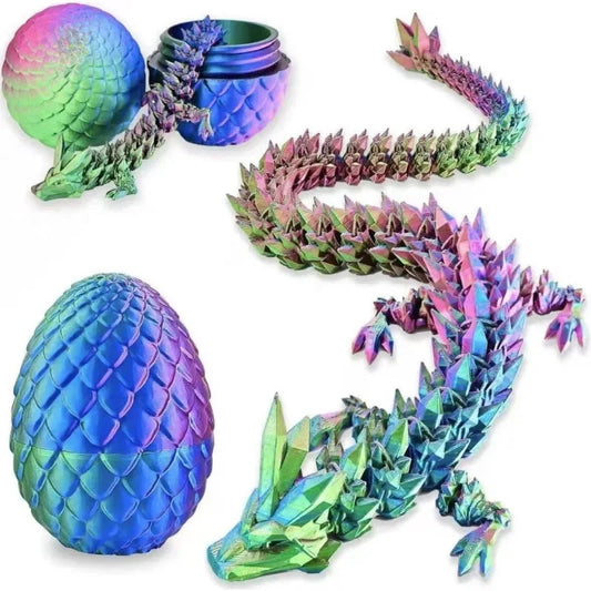 1/2 PCS 3D Printed Dragon Egg with Dragon Full Articulated Dragon Modle Movable Rotatable Articulated Desktop Ornament Kid Toy