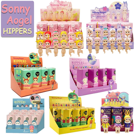 Cberrry blossom series Sonny Angel & Mofusand Blind Box Hippers Mini Figure Shark Cat Action Toy For Fan Children Christmas Gift