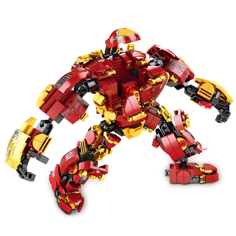 Superheroes Mecha Building Blocks Toys for Boys Super Armor Robot Model Military Warrior Action Figures Gifts for Kids Children
