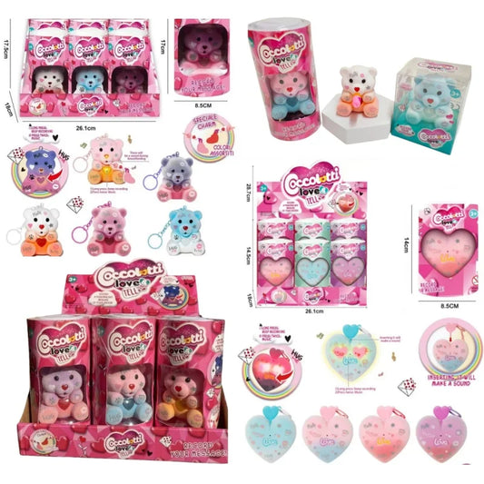 Cuddle Pacifier Bear Coccolotti Keychain Blind Box Unicorn Recording Glowing Key Buckle Flocking Custom Surprise Box Toy Gift