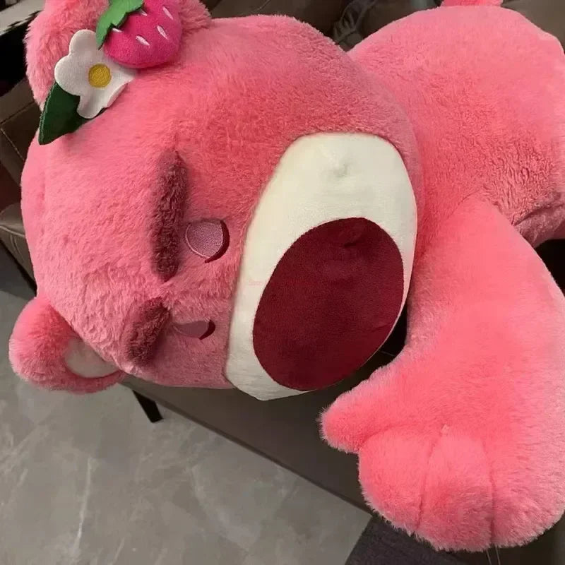 Disney Toy Story Lotso Cute Bear Strawberry Sofa Plush Pillow Stuffed Toys Children Girls Friends Festivals Birthday Gift 90cm