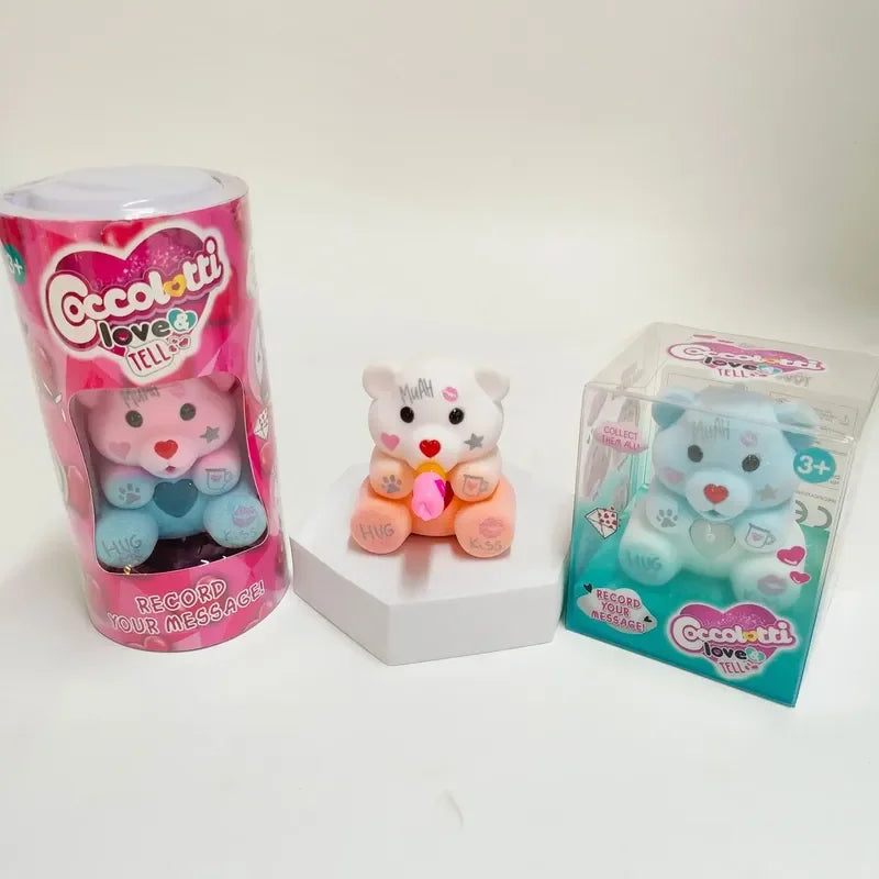 Cuddle Pacifier Bear Coccolotti Keychain Blind Box Unicorn Recording Glowing Key Buckle Flocking Custom Surprise Box Toy Gift