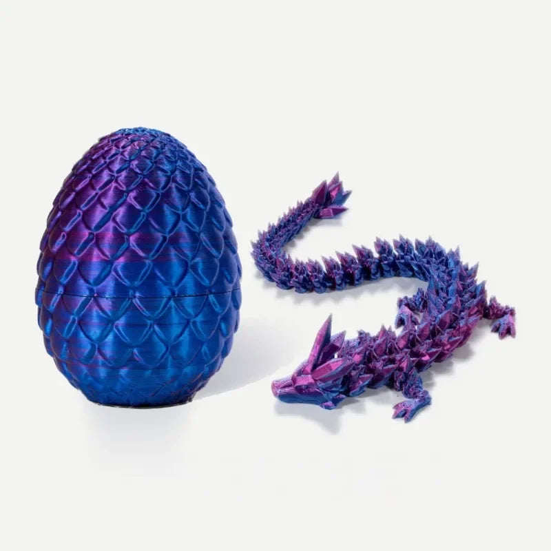 1/2 PCS 3D Printed Dragon Egg with Dragon Full Articulated Dragon Modle Movable Rotatable Articulated Desktop Ornament Kid Toy