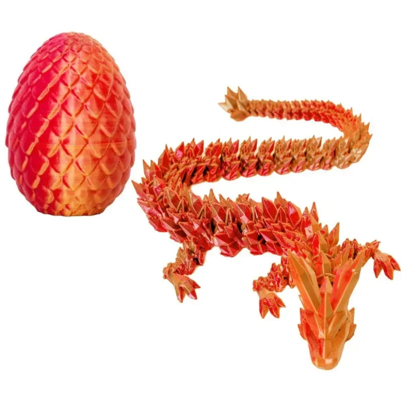 1/2 PCS 3D Printed Dragon Egg with Dragon Full Articulated Dragon Modle Movable Rotatable Articulated Desktop Ornament Kid Toy