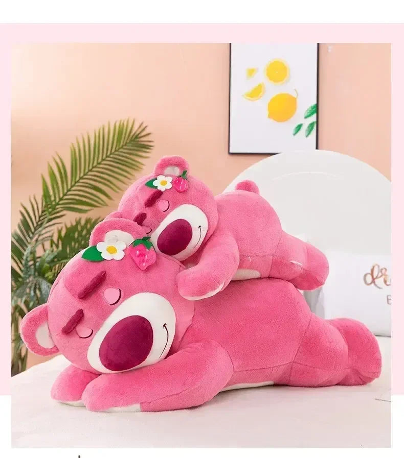 Disney Toy Story Lotso Cute Bear Strawberry Sofa Plush Pillow Stuffed Toys Children Girls Friends Festivals Birthday Gift 90cm