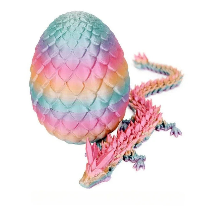 1/2 PCS 3D Printed Dragon Egg with Dragon Full Articulated Dragon Modle Movable Rotatable Articulated Desktop Ornament Kid Toy