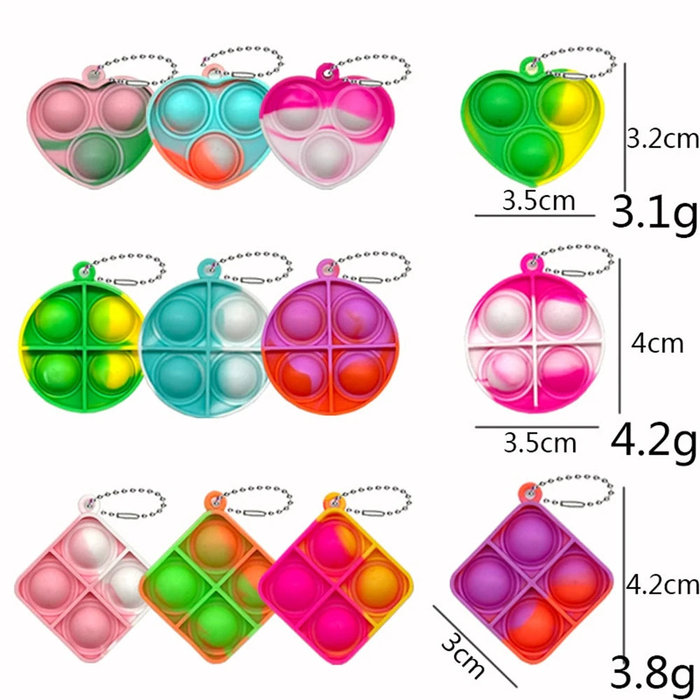 30PCS Pop Fidget Toys Mini Pop Keychains Toddler Toys Fidgets Pack Sensory Toys Bulk Packs Reduce Pressure Party Favors Gifts