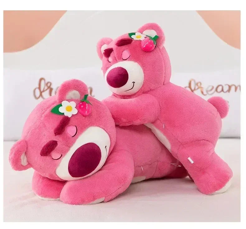 Disney Toy Story Lotso Cute Bear Strawberry Sofa Plush Pillow Stuffed Toys Children Girls Friends Festivals Birthday Gift 90cm