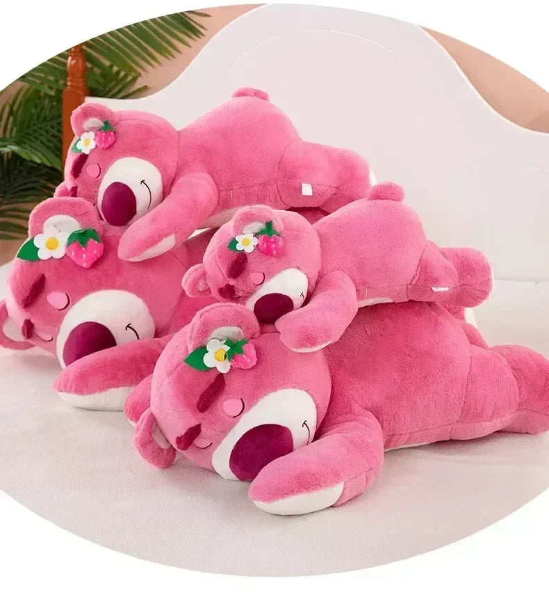Disney Toy Story Lotso Cute Bear Strawberry Sofa Plush Pillow Stuffed Toys Children Girls Friends Festivals Birthday Gift 90cm