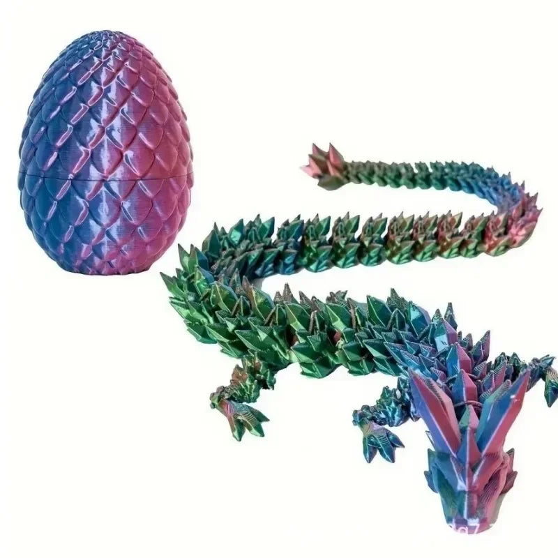 1/2 PCS 3D Printed Dragon Egg with Dragon Full Articulated Dragon Modle Movable Rotatable Articulated Desktop Ornament Kid Toy